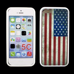 iPhone 5C Gummy Design Case (USA Flag)